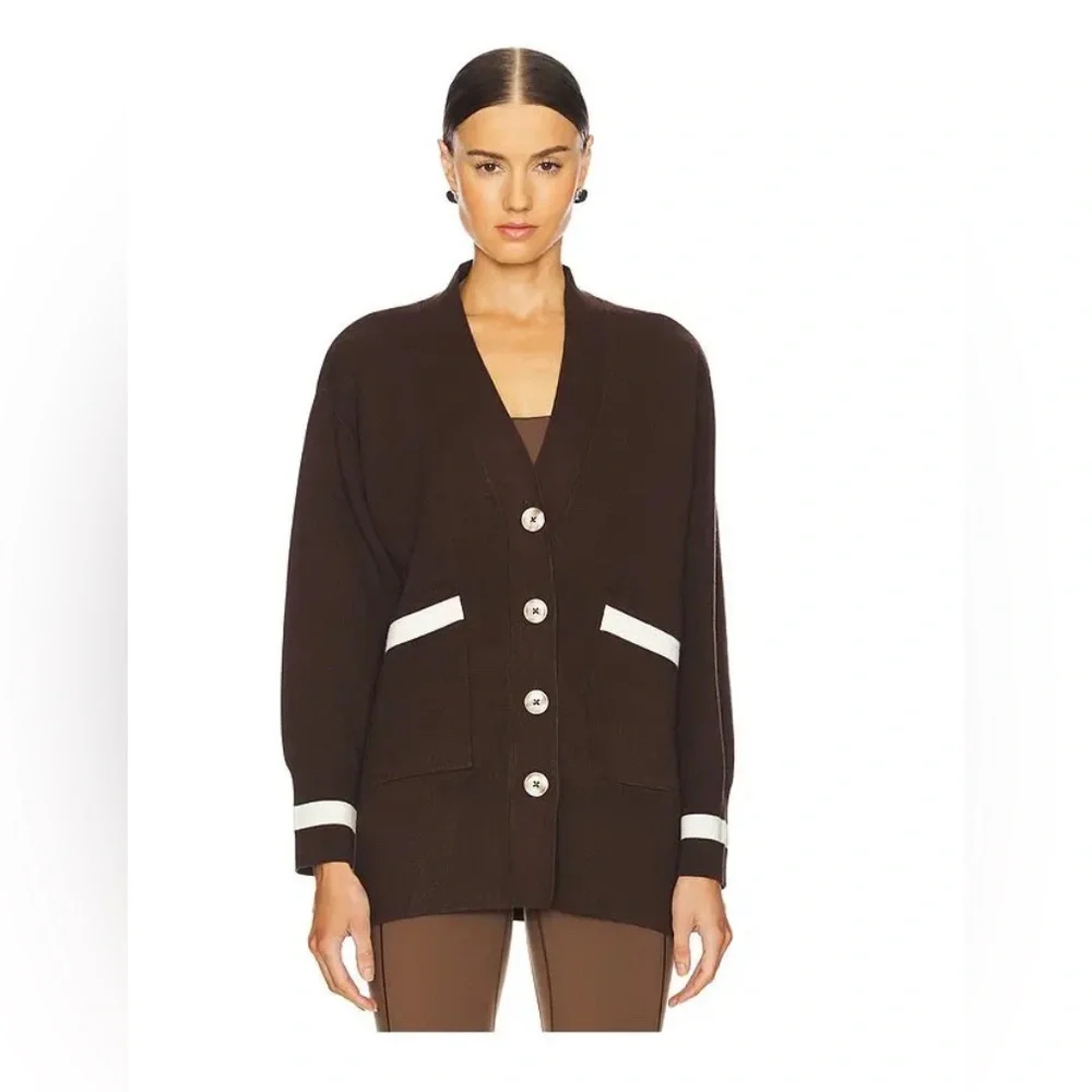 Varley Ravi Relaxed Longline Jacket Cardigan Coffee Bean Brown Size small - Picture 1 of 13